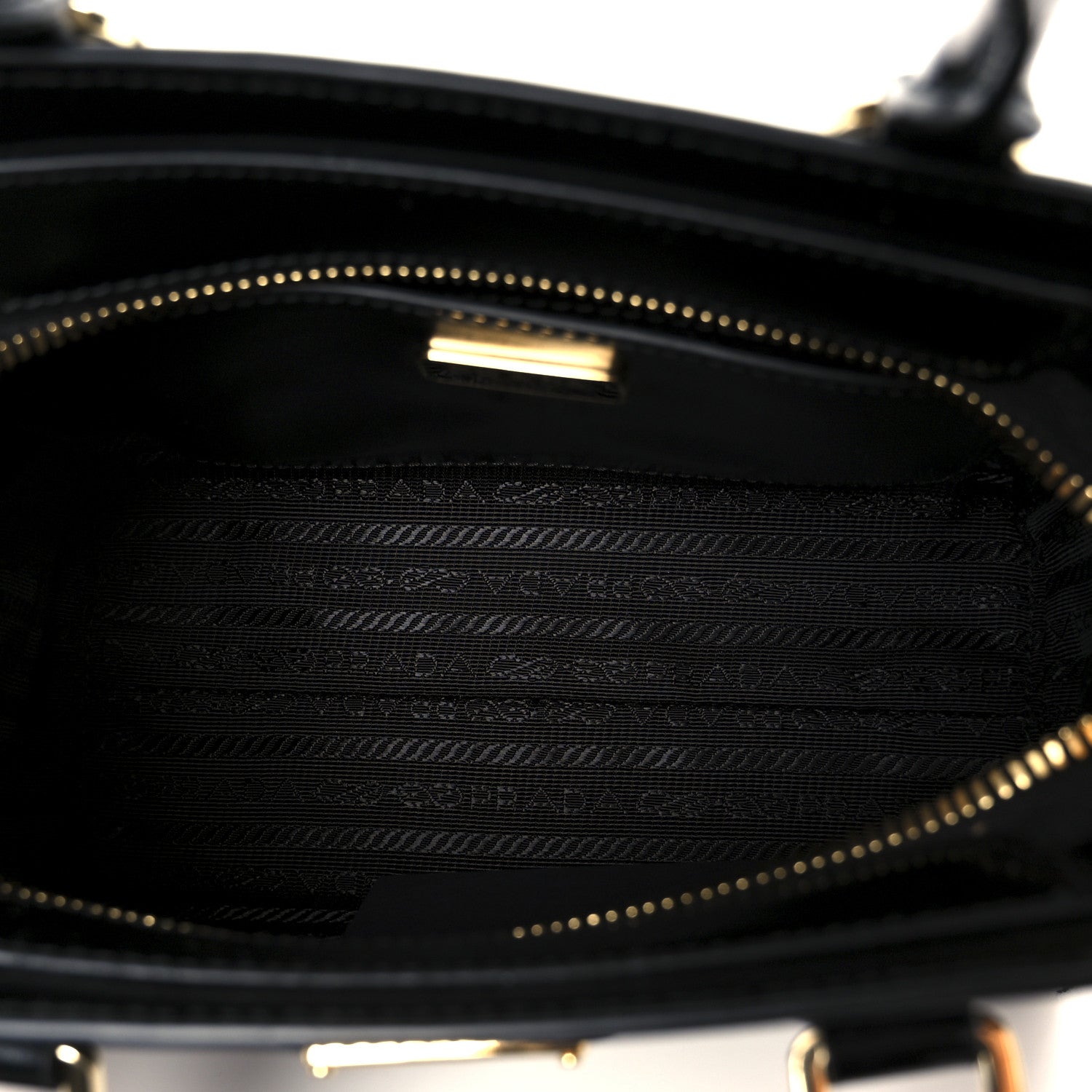 Prada Brushed Calfskin Mini Zippered Crossbody Tote Black 5 of 9