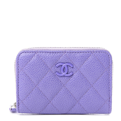 Chanel Caviar Quilted Incognito Zip Coin Purse Purple 1 of 7