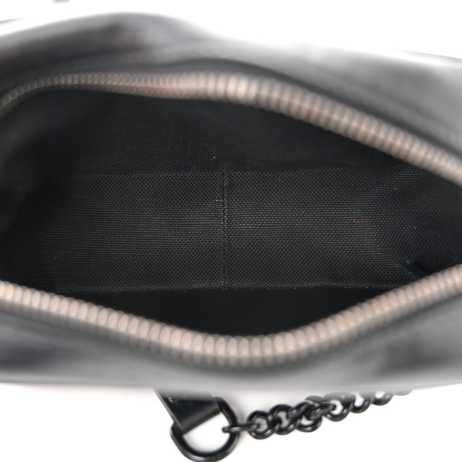 Gucci Calfskin Matelasse Monochrome Mini GG Marmont Chain Shoulder Bag Black 5 of 11