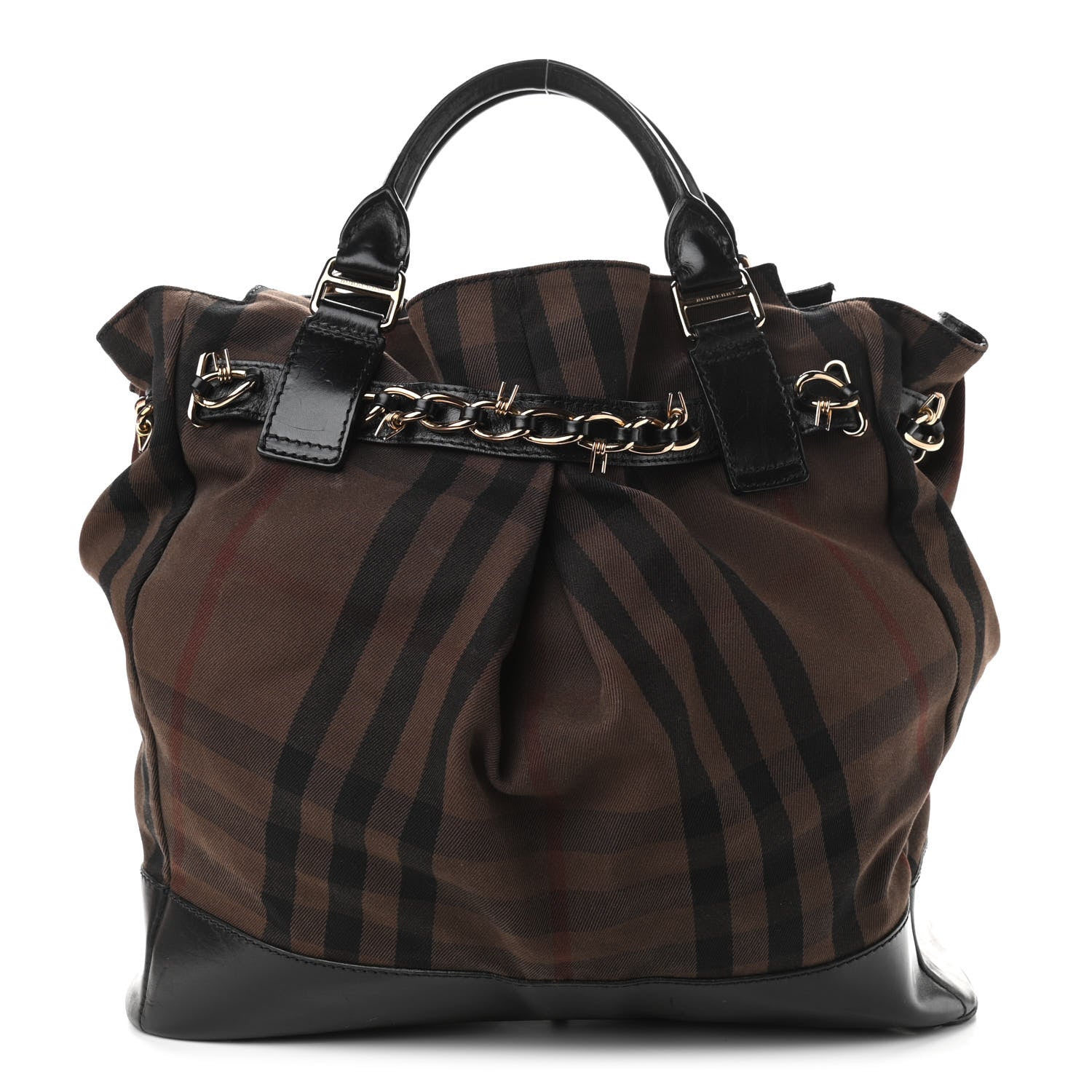 Burberry Smoked Check Chain Strap Hobo BLACK 1 of 14