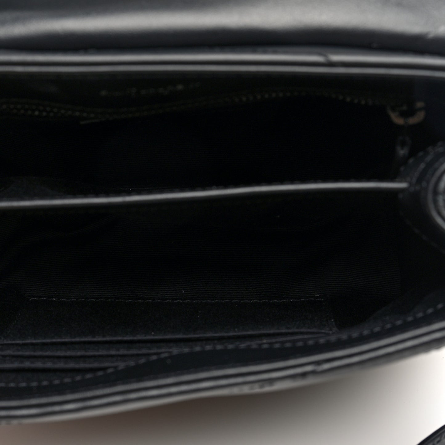 Calfskin Y Quilted Monogram Monochrome Toy Loulou Crossbody Bag Black