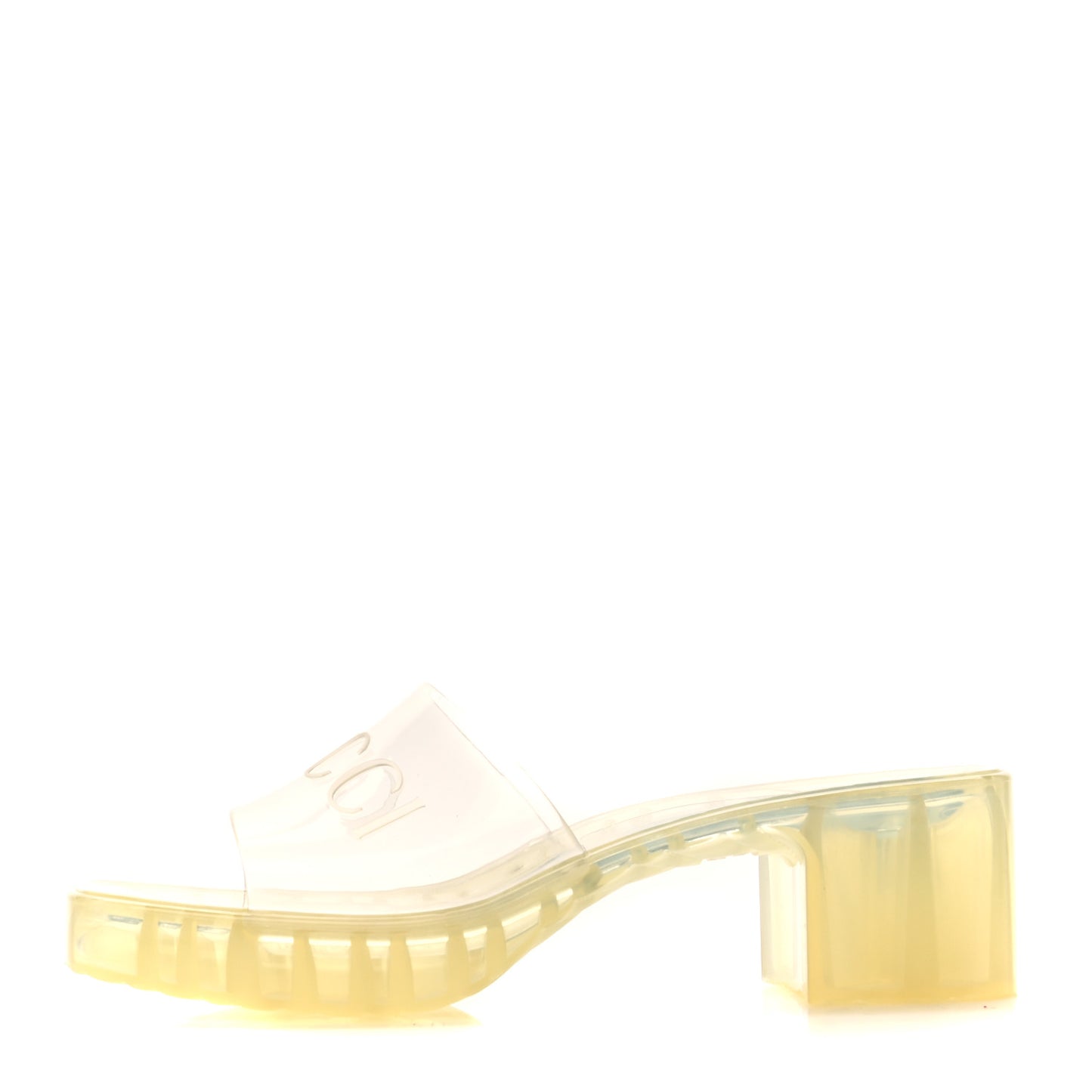 Rubber Gucci Logo Womens Platform 20/60mm Slide Sandals 37 Transparent