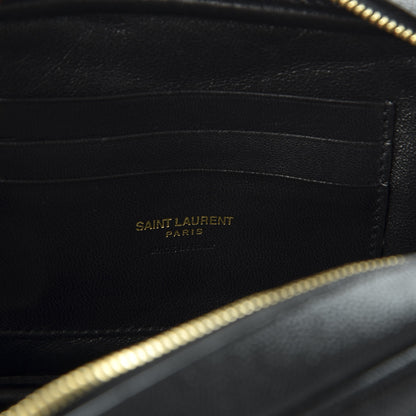 Saint Laurent Grain De Poudre Matelasse Monogram Mini Lou Camera Bag Black 7 of 9