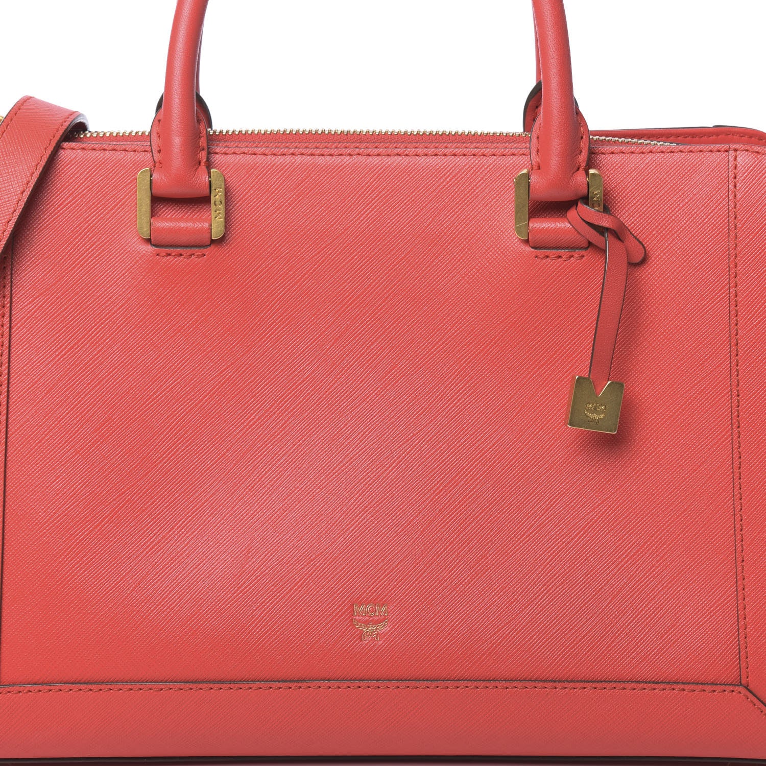 MCM Saffiano Nuovo Tote Red 7 of 12