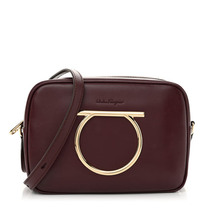Salvatore Ferragamo Calfskin Vela Camera Crossbody Bag Burgundy 1 of 9
