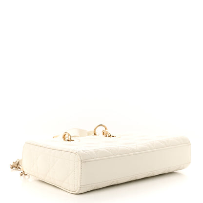 Christian Dior Lambskin Cannage Medium Lady D-Joy White 4 of 11