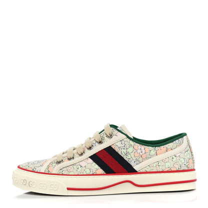 Gucci X LIBERTY OF LONDON Canvas Web Tracy Print Womens 1977 Tennis Sneakers 38 Mint Peach Mystic White 1 of 8