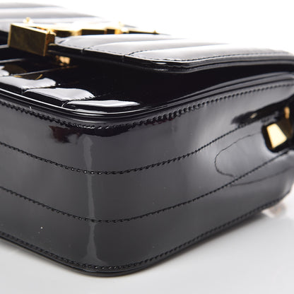 Saint Laurent Patent Calfskin Matelasse Monogram Small Vicky Chain Bag Black 10 of 10