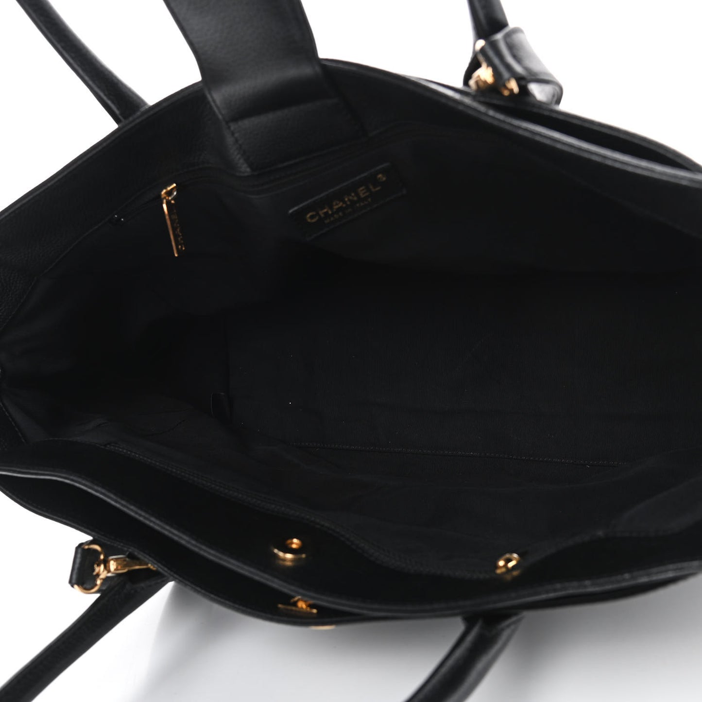 Calfskin Cerf Executive Shopper Tote Black