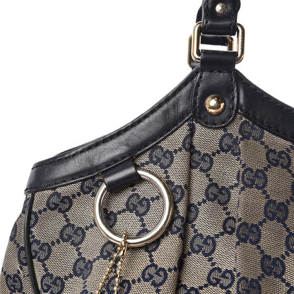 Gucci Monogram Calfskin Large Sukey Tote Beige Blue 11 of 23