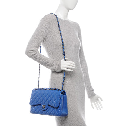Chanel Caviar Quilted Jumbo Double Flap Blue 2 of 7
