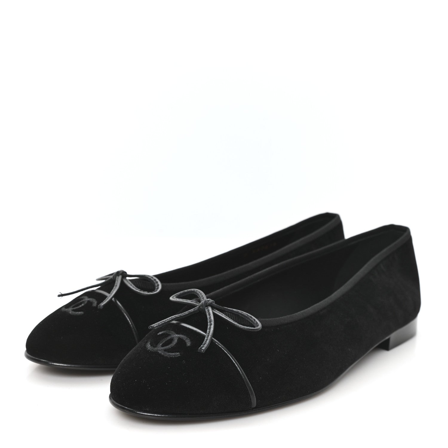Chanel Suede Cap Toe CC Ballerina Flats 41 Black 4 of 9