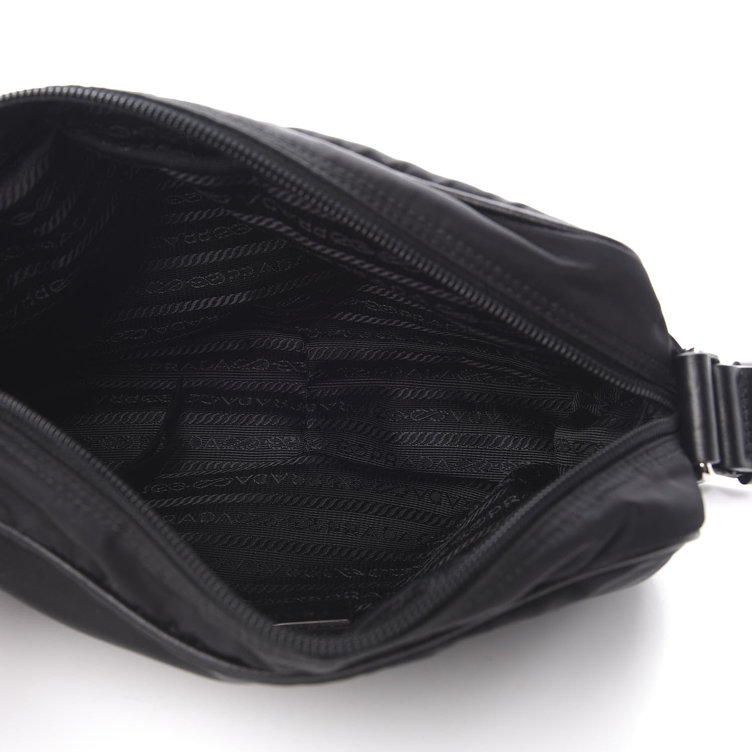 Prada Tessuto Nylon Studded New Vela Shoulder Bag Black Fuoco 5 of 11