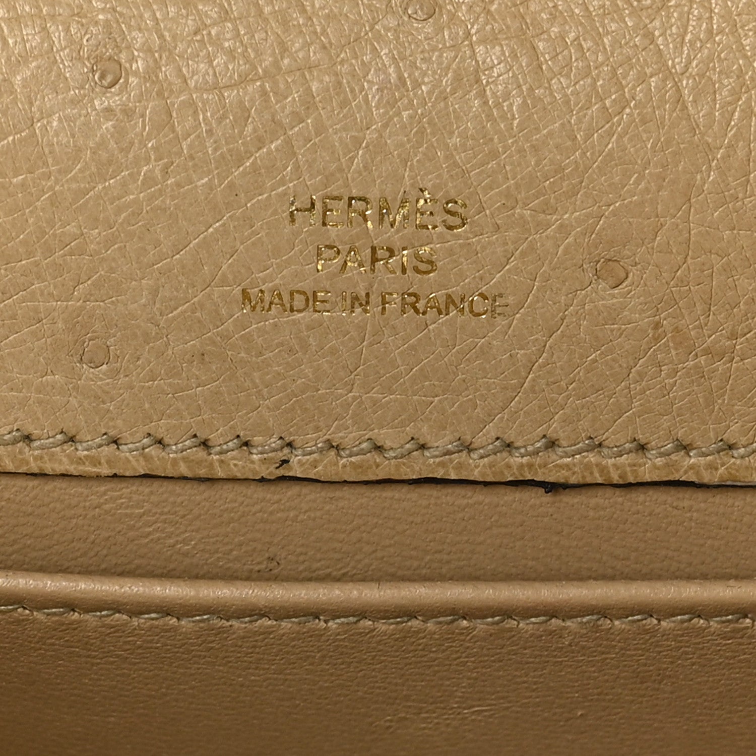 Hermes Ostrich Kelly Pochette Clutch Parchemin 7 of 11