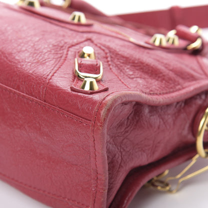Balenciaga Agneau Classic Gold Hardware Mini City Rouge Sapphire 10 of 18