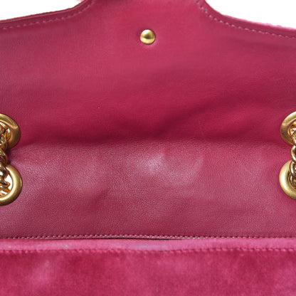 Gucci Velvet Matelasse Small GG Marmont Shoulder Bag Light Raspberry Rose 10 of 11