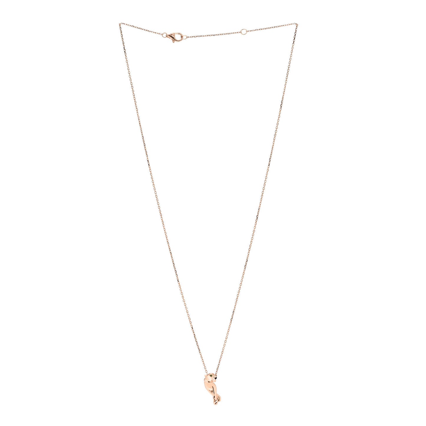18K Pink Gold Tsavorite Black Lacquer Panthère De Cartier Pendant Necklace
