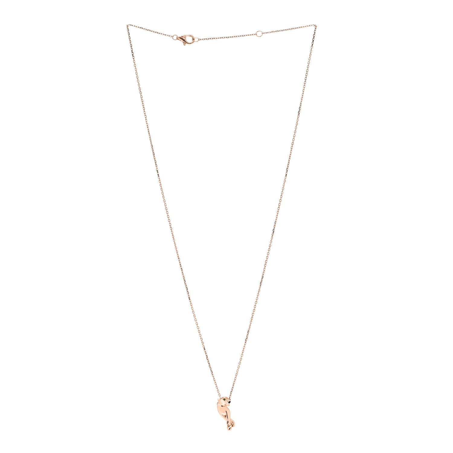 Cartier 18K Pink Gold Tsavorite Black Lacquer Panthère De Cartier Pendant Necklace 3 of 6
