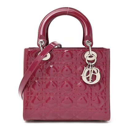 Christian Dior Patent Cannage Medium Lady Dior Dark Pink 1 of 9