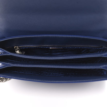 Prada Saffiano Tessuto Nylon Chain Shoulder Bag Bluette 5 of 10