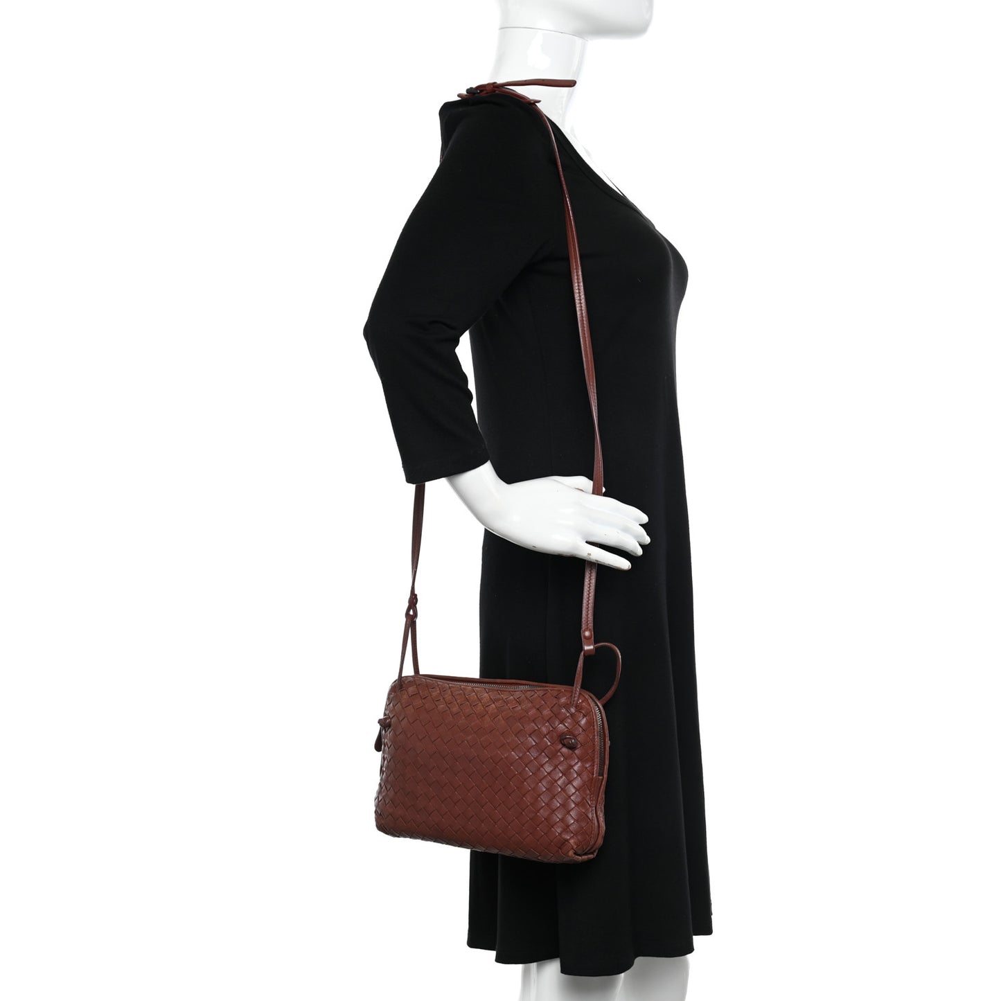 Nappa Intrecciato Nodini Crossbody Messenger Terracota