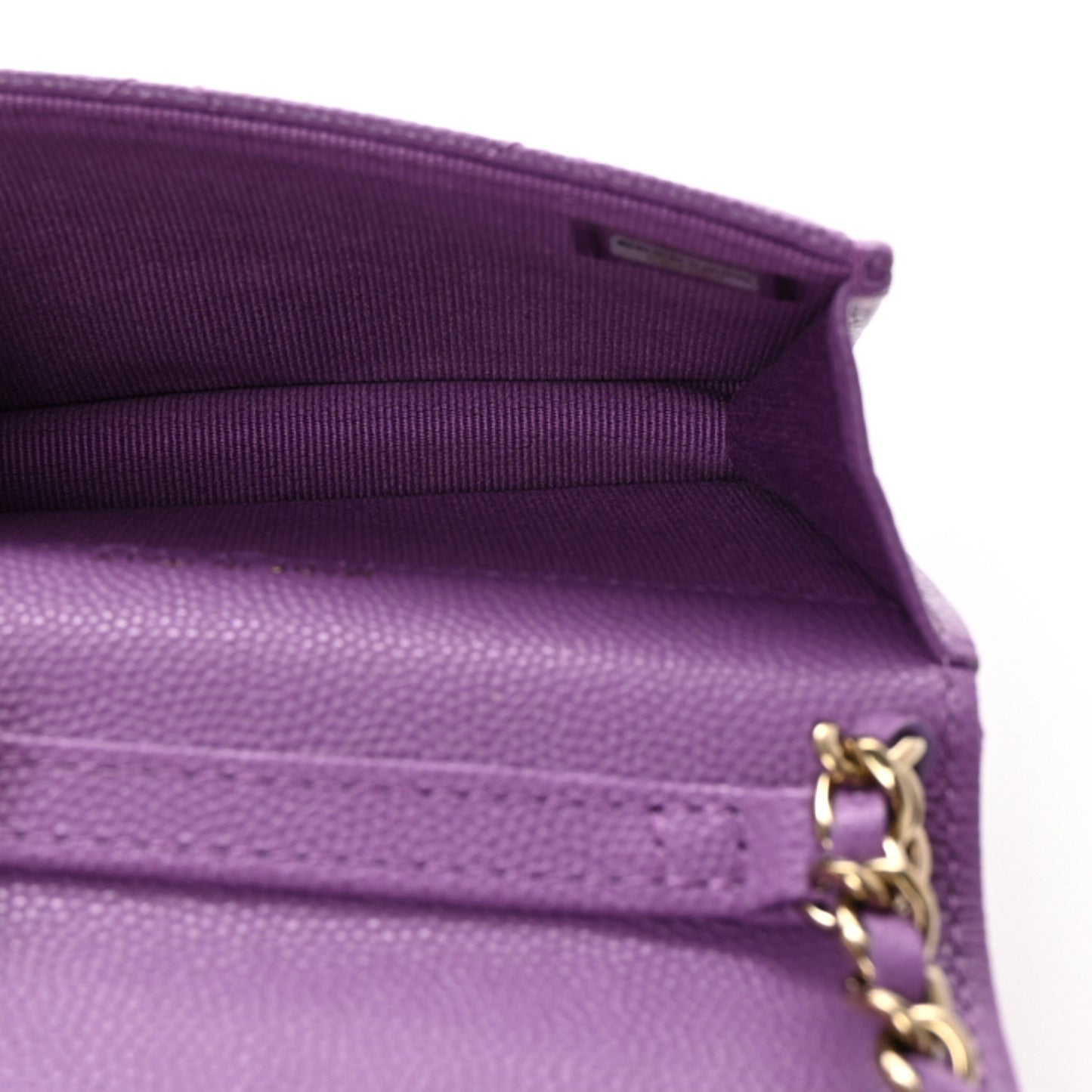Caviar Quilted Mini Chain Bag Purple
