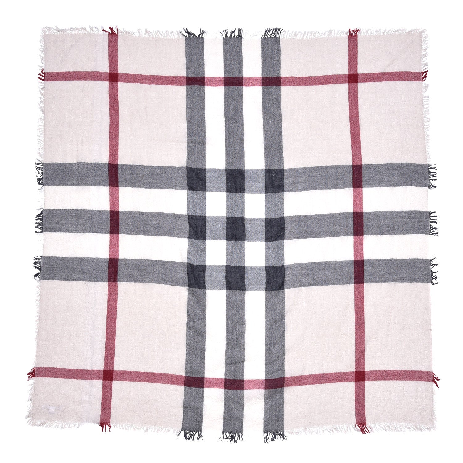 Burberry Merino Wool Check Square Scarf Stone 2 of 4