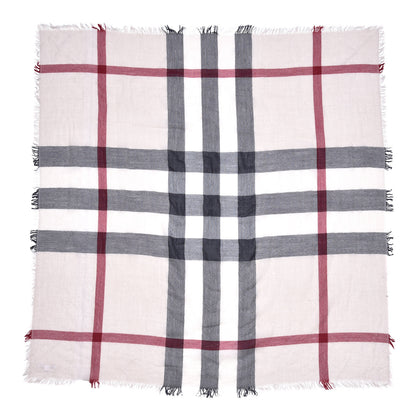 Burberry Merino Wool Check Square Scarf Stone 2 of 4