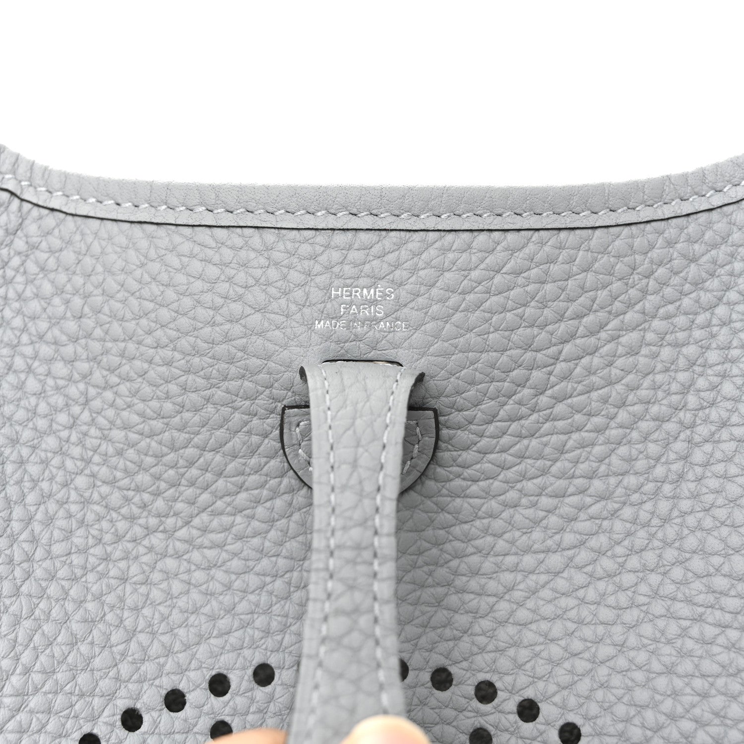 Hermes Taurillon Clemence Amazone Evelyne TPM Gris Pantin White 6 of 11