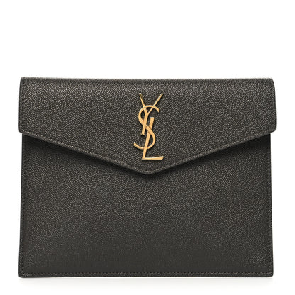 Saint Laurent Grain De Poudre Uptown Baby Pouch Pebble 1 of 10