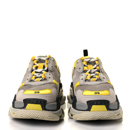 Balenciaga Fabric Mesh Mens Triple S Sneakers 39 Yellow Grey White 4 of 7