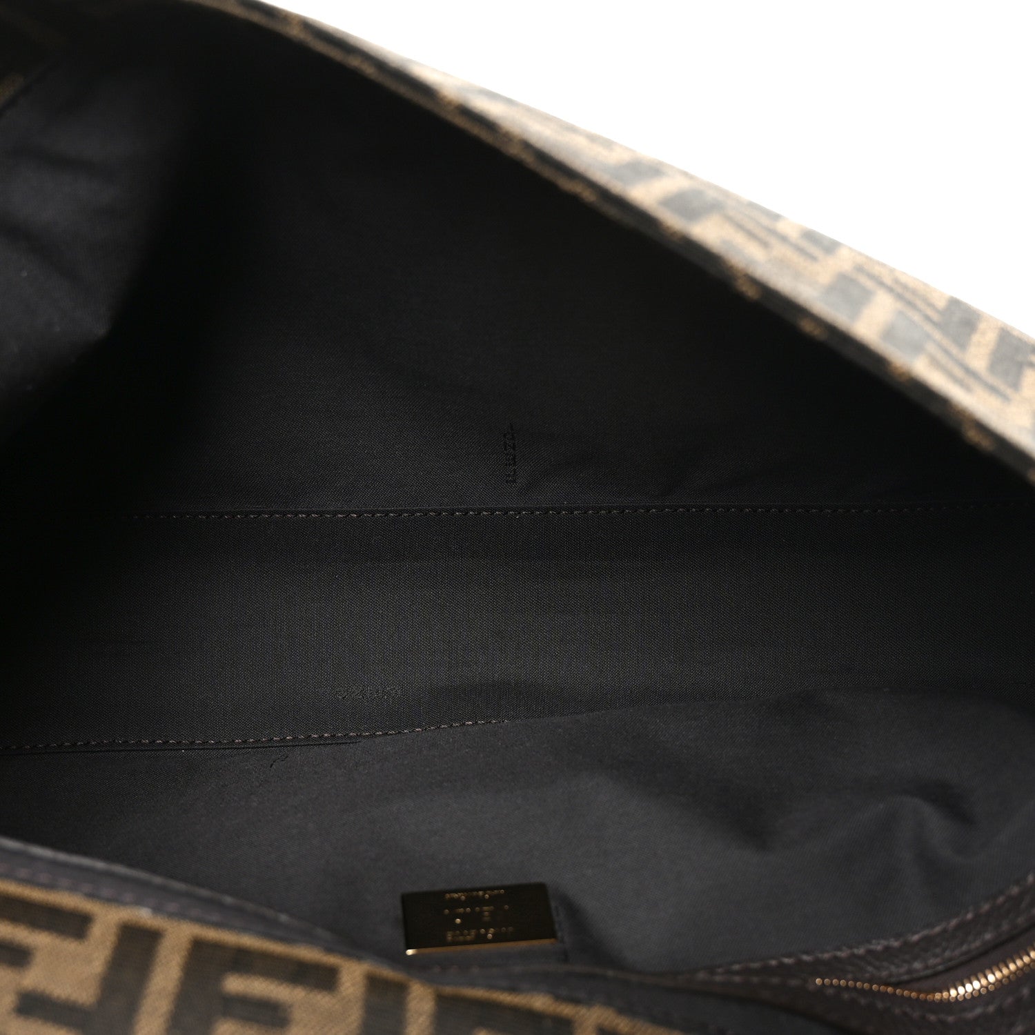 Fendi Fabric Jacquard FF 1974 Maxi Baguette Tobacco Moro Black 5 of 10