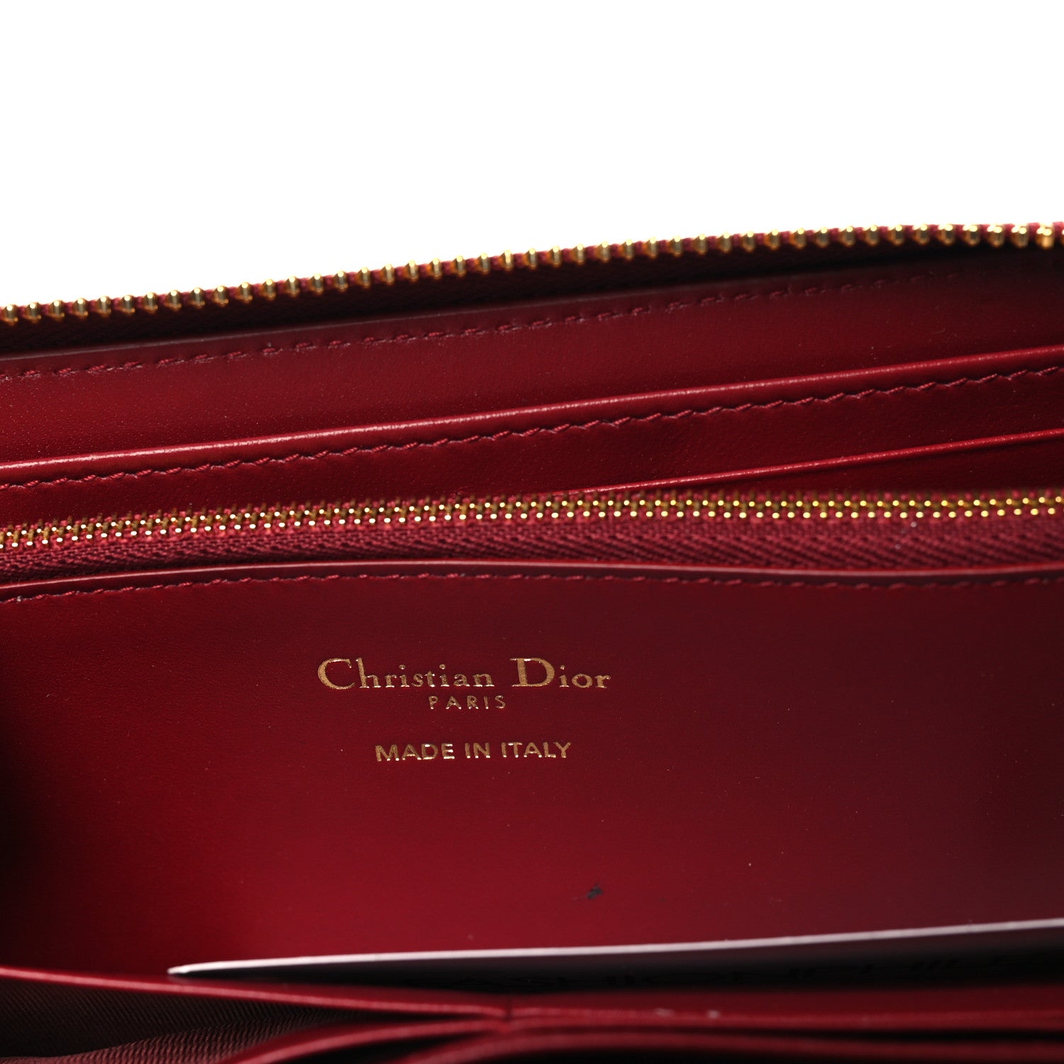 Christian Dior Lambskin Cannage Jolie Voyageur Slim Wallet Cherry Red 6 of 8