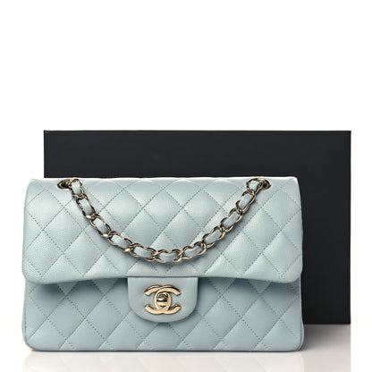 Chanel Caviar Quilted Small Double Flap Light Blue 10 of 10
