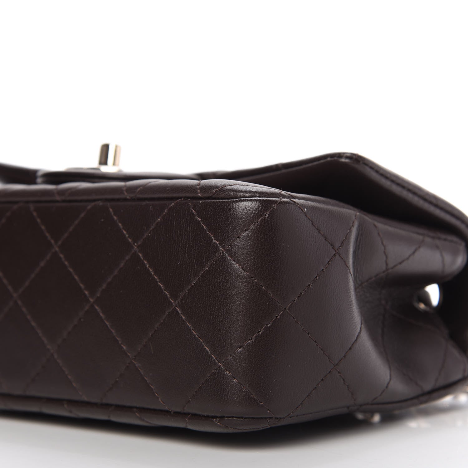 Chanel Lambskin Quilted Mini Rectangular Flap Dark Brown 7 of 11