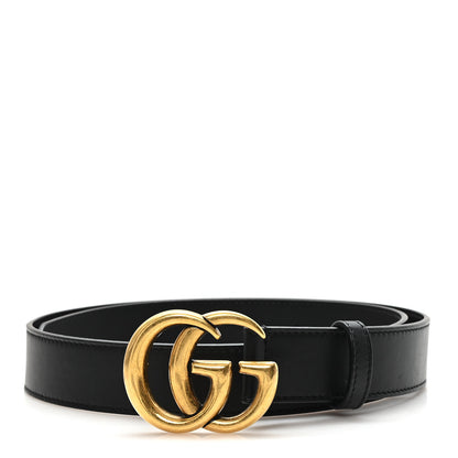 Gucci Calfskin Double G 20mm Belt 80 32 Black 1 of 4