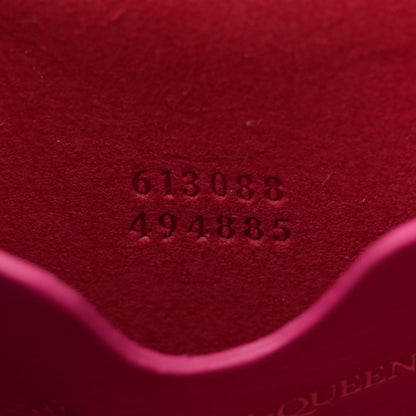 Alexander McQueen Lambskin Pleated Skull Small Chain Crossbody Bag Fuchsia 7 of 12