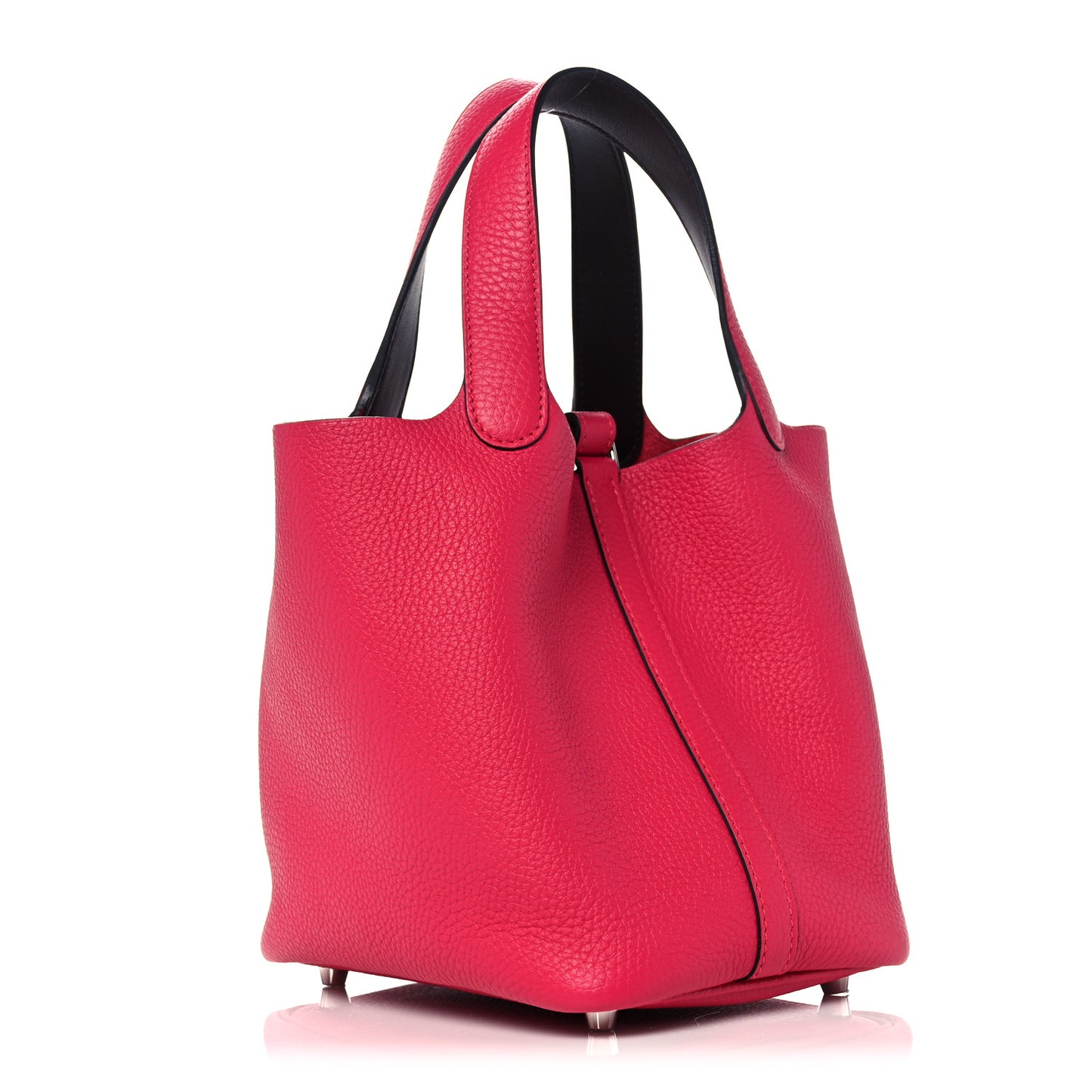 Taurillon Clemence Swift Eclat Picotin Lock 18 PM Framboise Rouge Sellier
