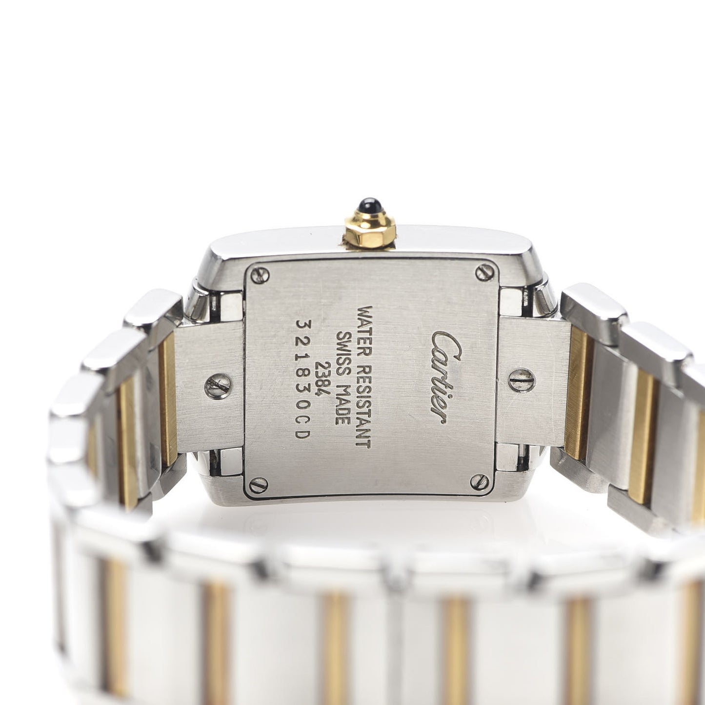 Stainless Steel 18K Yellow Gold 20mm Tank Francaise Quartz Watch