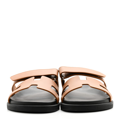Hermes Calfskin Womens Chypre Sandals 38 Gold 2 of 10