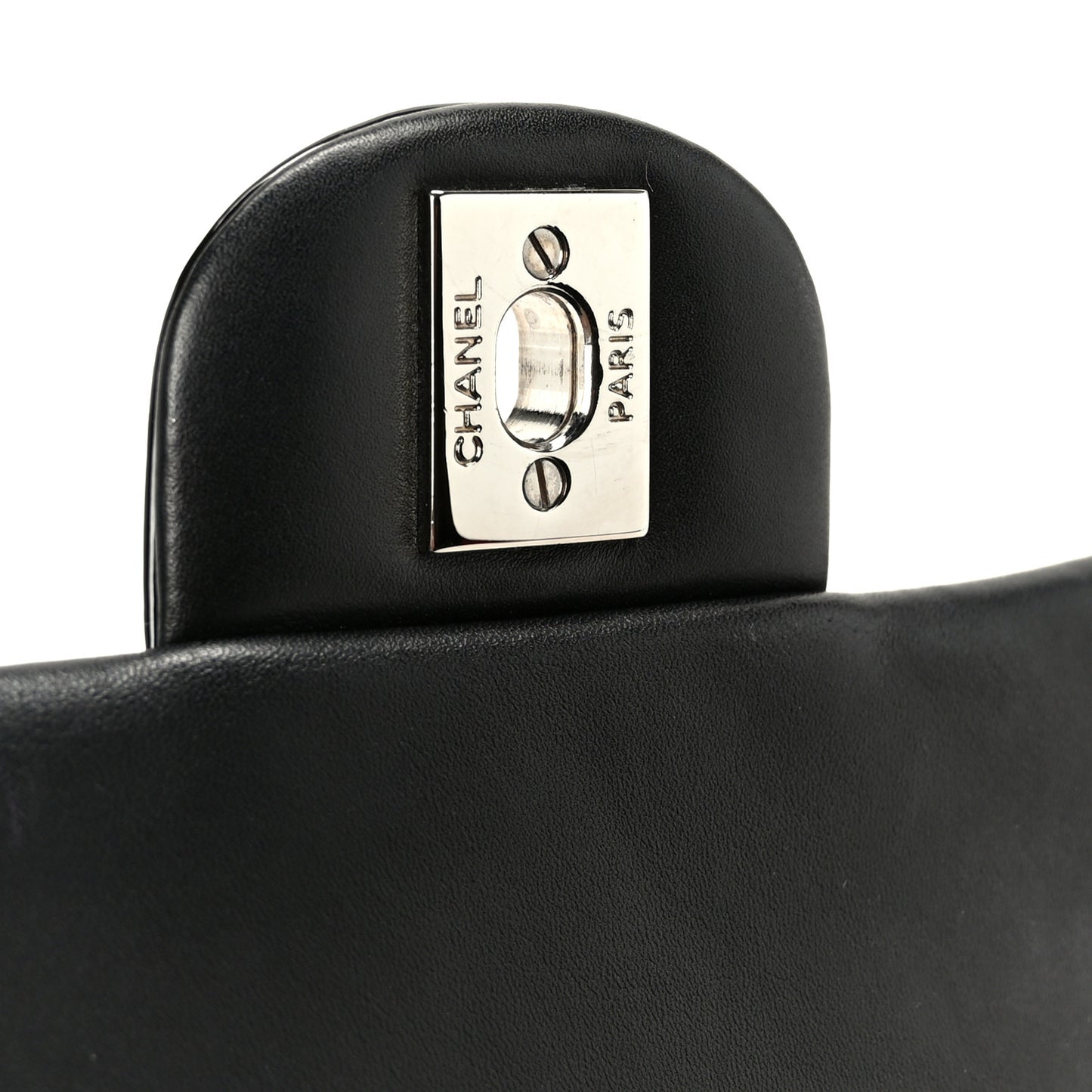 Patent Calfskin Chevron Quilted Extra Mini Flap Black