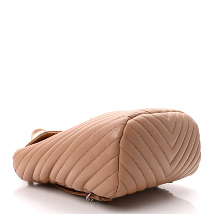 Chanel Calfskin Chevron Quilted Small Urban Spirit Backpack Beige 4 of 14