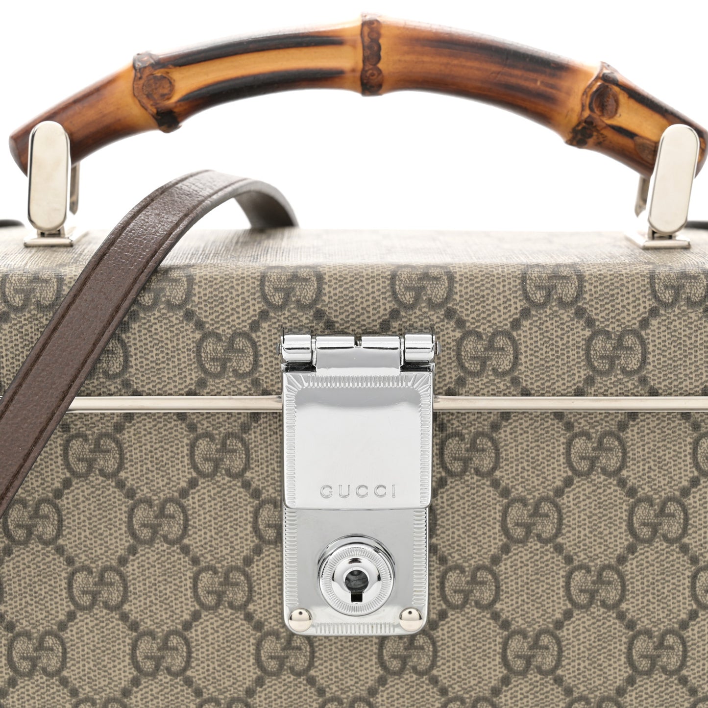 GG Supreme Monogram Globe-Trotter Beauty Case Brown