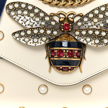 Gucci Nappa Pearl Studded Mini Queen Margaret Broadway Shoulder Bag Mystic White 7 of 11