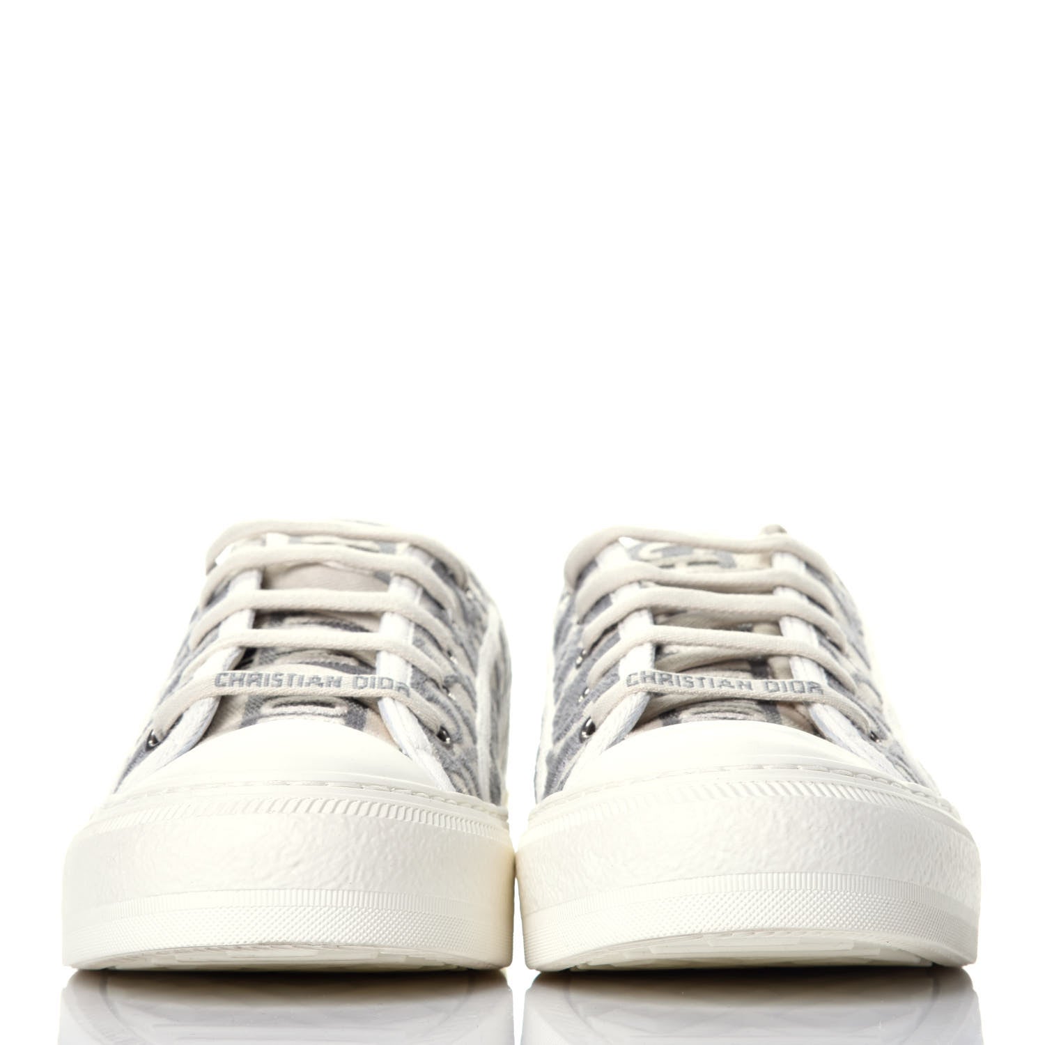 Christian Dior Canvas Oblique Walk'N'Dior Low Top Sneakers 38 Grey Stone 2 of 9