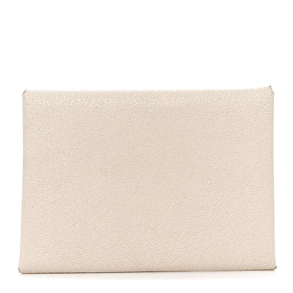 Hermes Chevre Mysore Calvi Duo Card Case Mushroom 1 of 7