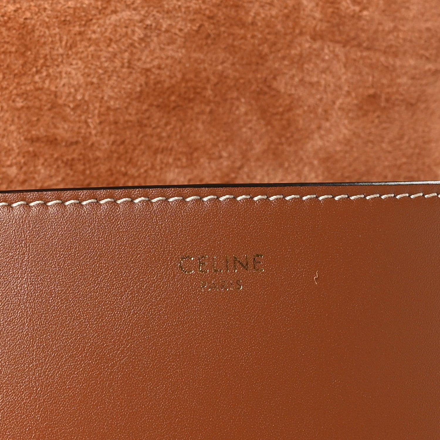 Celine Smooth Calfskin Studded Cuir Triomphe Folco Crossbody Bag Tan 6 of 9