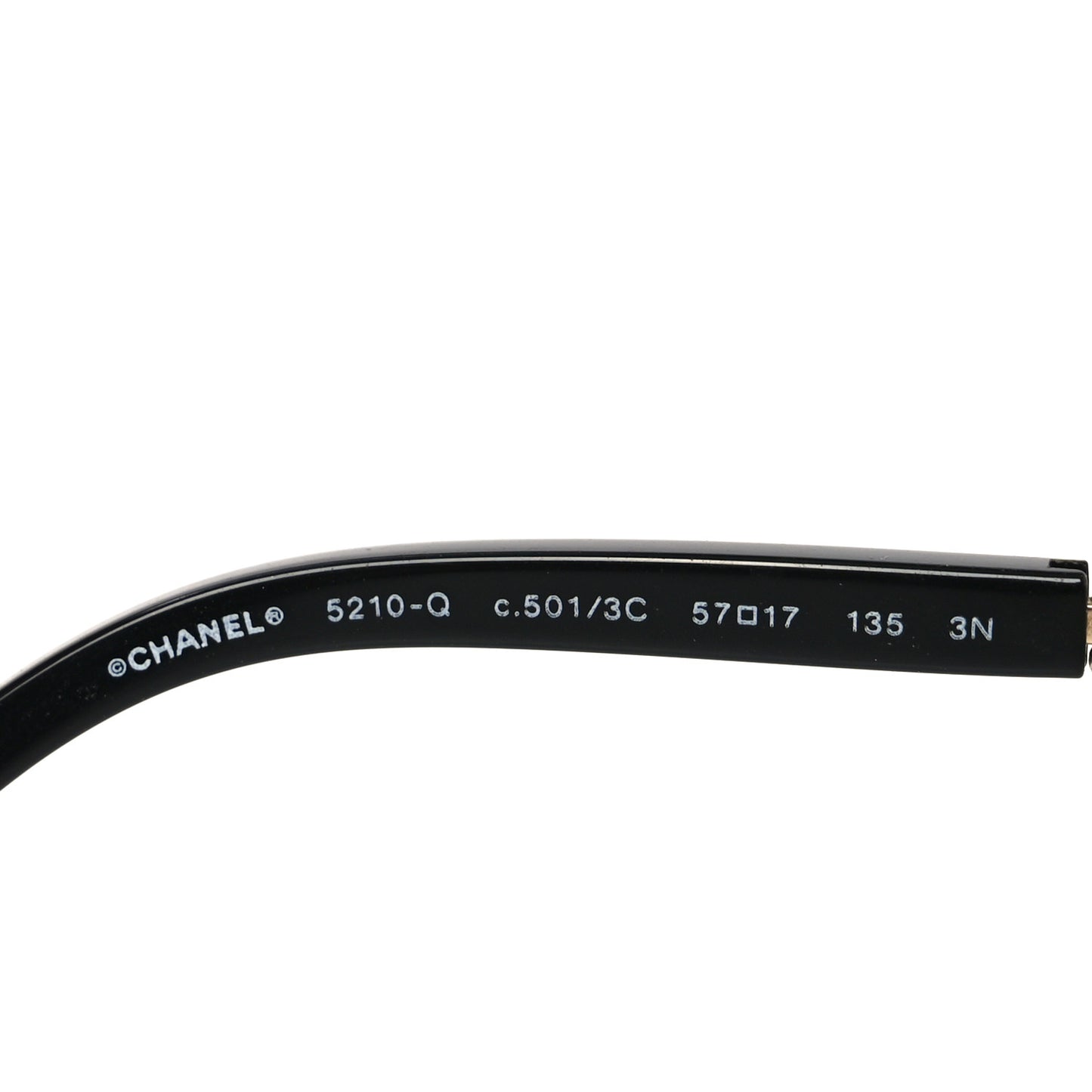 Lambskin Square Chain Sunglasses 5210-Q Black