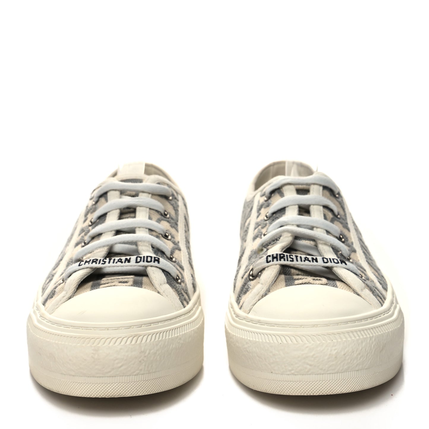 Canvas Oblique Walk'N'Dior Low Top Sneakers 36 Stone Grey