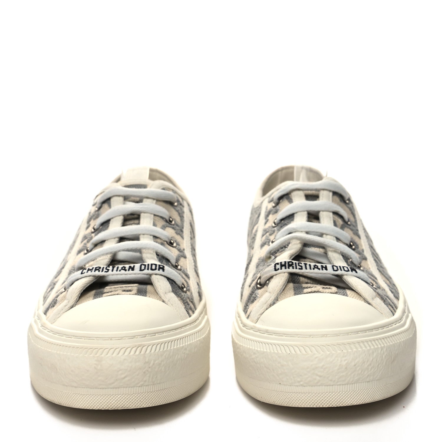 Christian Dior Canvas Oblique Walk'N'Dior Low Top Sneakers 36 Stone Grey 2 of 8